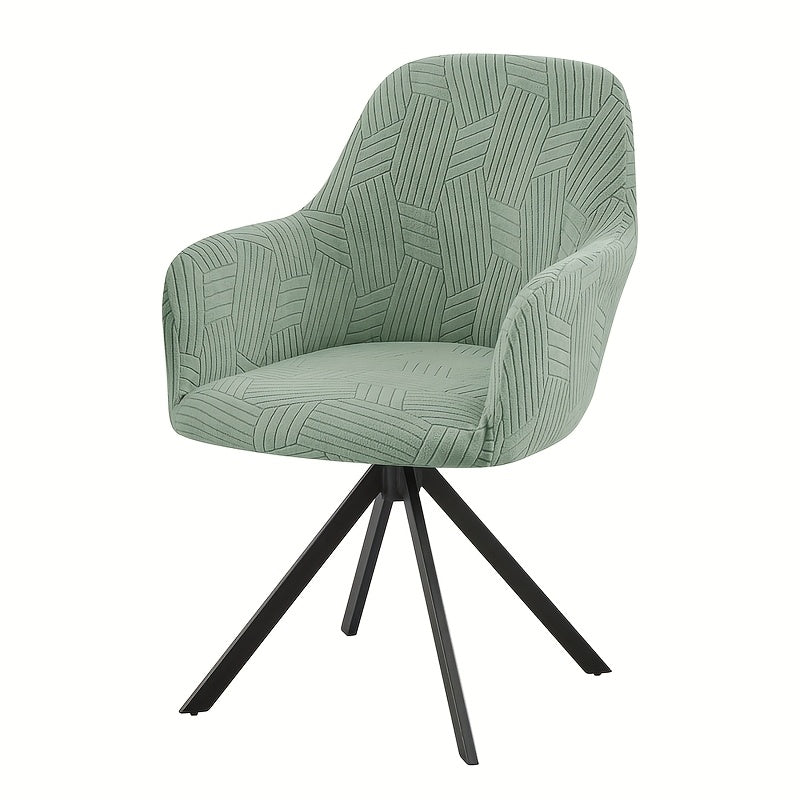 Housse de chaise extensible en polaire jacquard, vue de dos