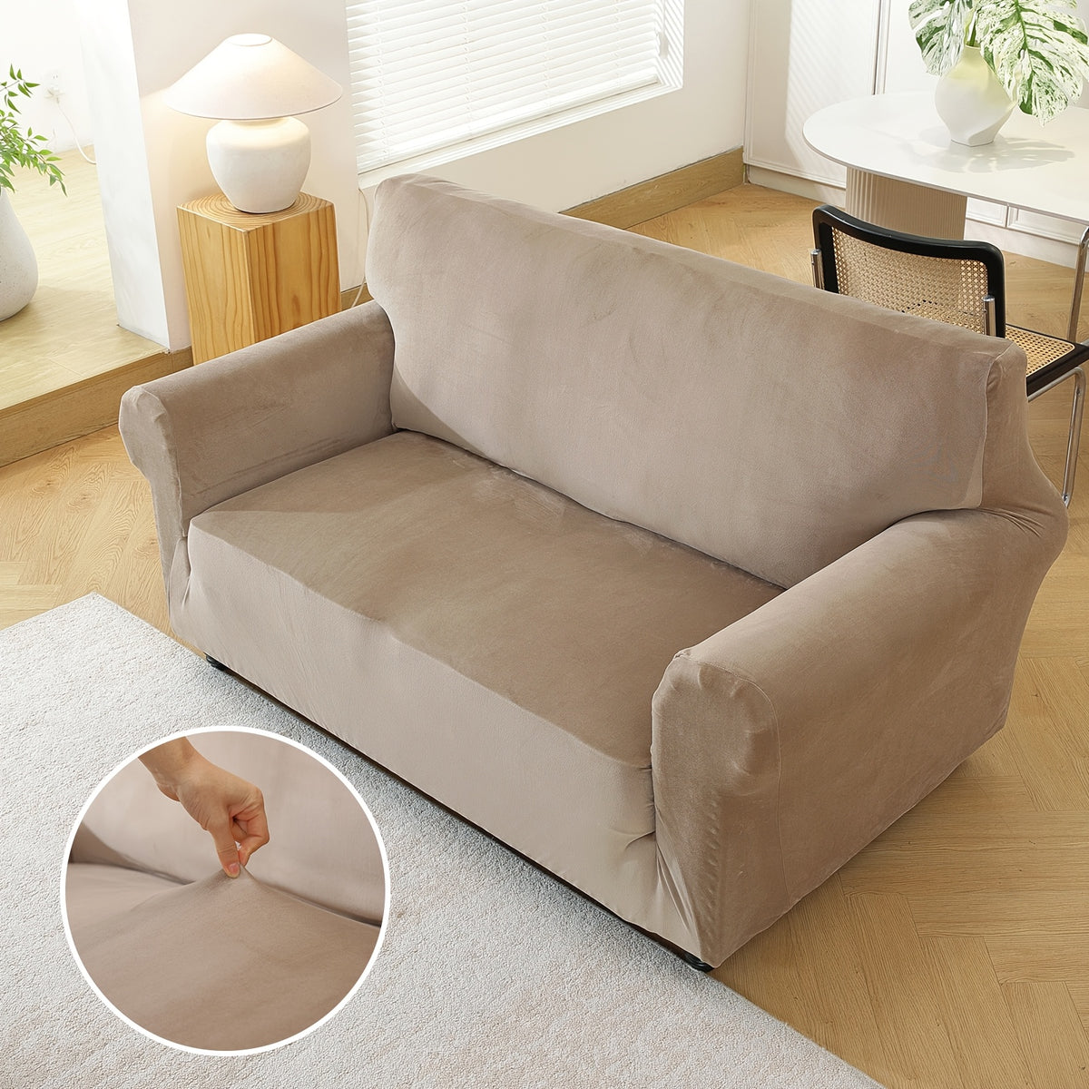 Housse de canapé extensible en velours, visuel produit