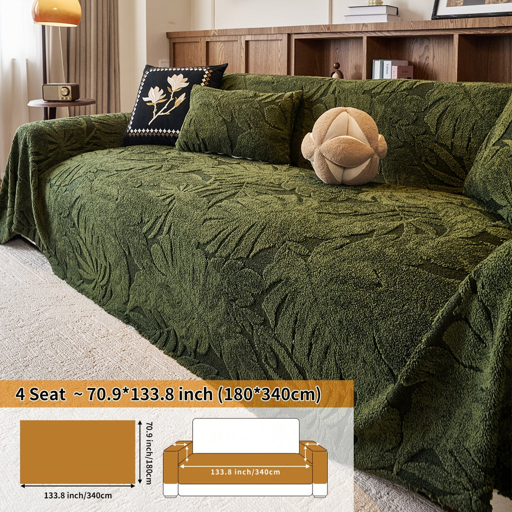 Housse de coussin épaisse en chenille matelassée antidérapante à housses, détail de l'ourlet