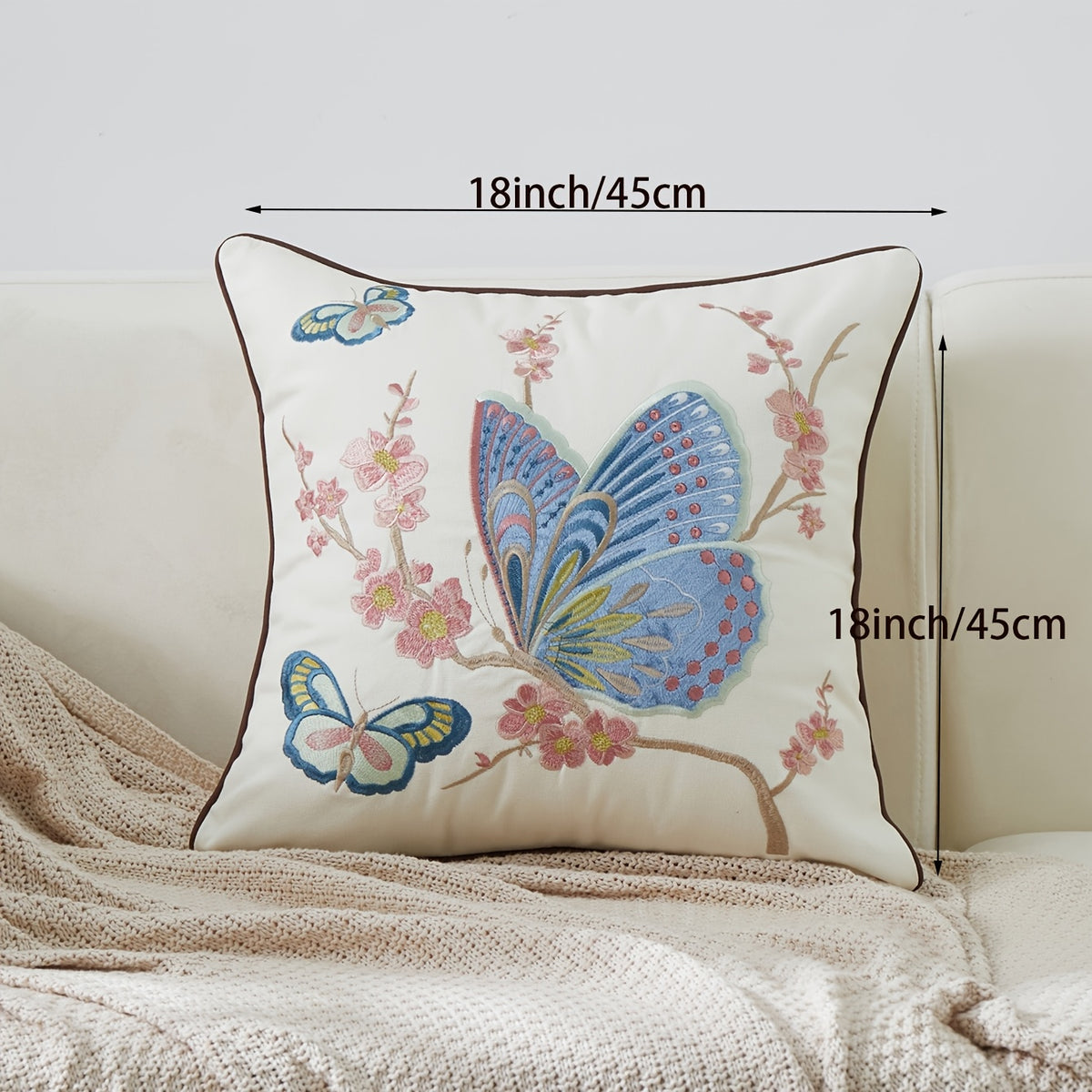 Housse de coussin d'esprit campagne — détail de la matière : coton