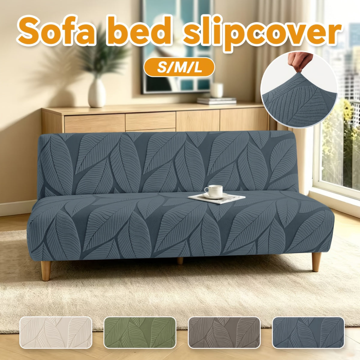 Housse de canapé extensible en polaire jacquard sans accoudoirs — détail de la matière : polaire
