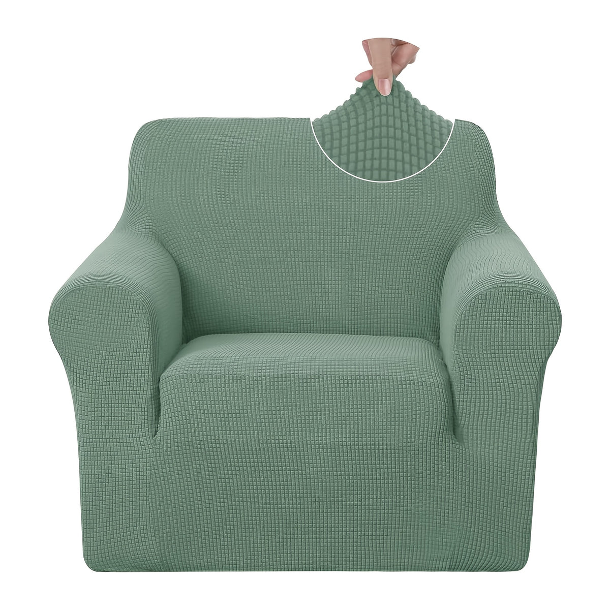 Housse de canapé extensible en polaire jacquard, vue de dos