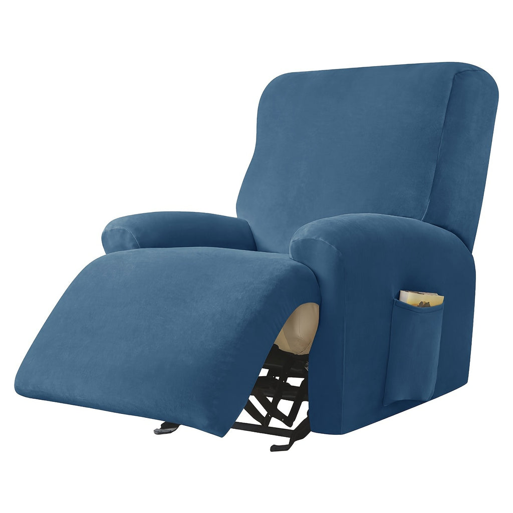 Housse de canapé extensible en velours à housses séparées pour fauteuil, vue de dos