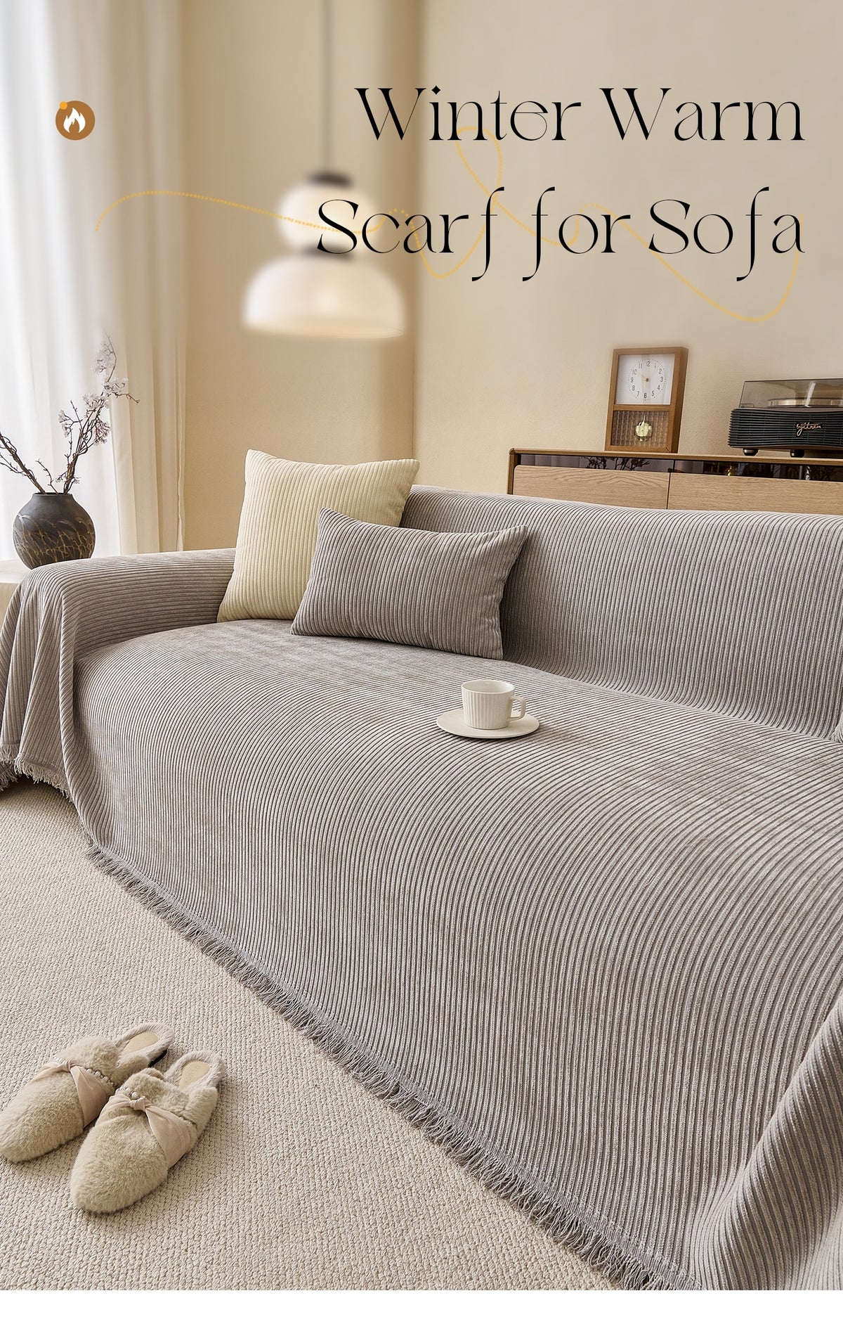 Housse de coussin épaisse en chenille — détail de la matière : chenille