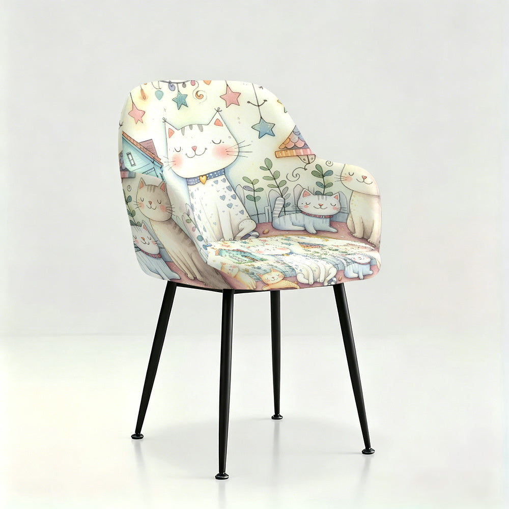 Housse de fauteuil extensible en fibre de lait imprimée au rendu glamour, tissu de 180 à 200 g/m²