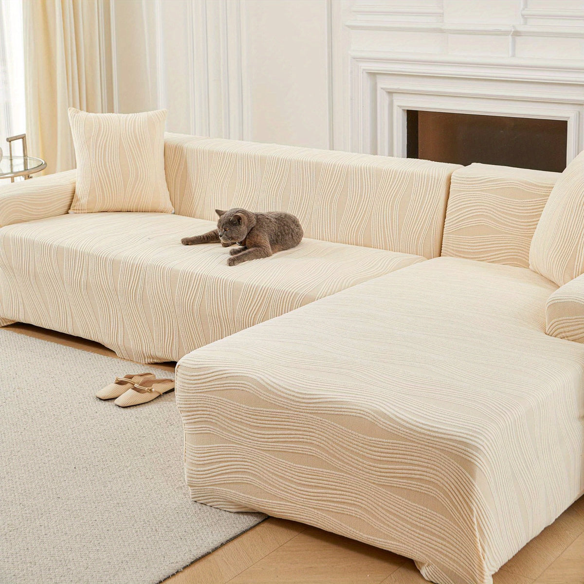 Housse de canapé en peluche jacquard, autre coloris
