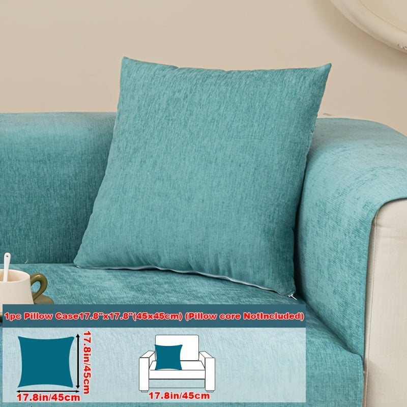 Housse de coussin épaisse en chenille antidérapante, détail de la finition