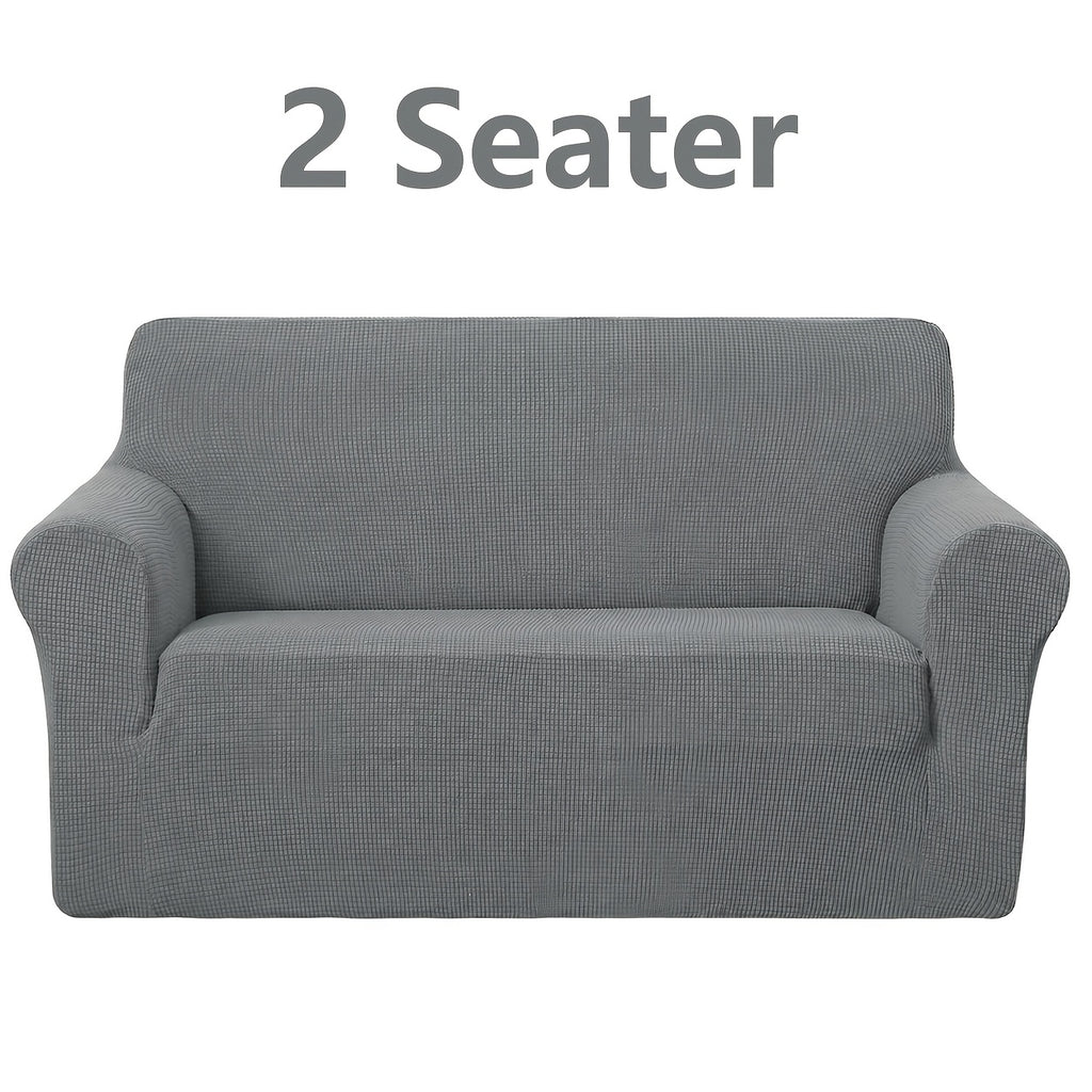 Housse de canapé extensible en polyester à carreaux, housse posée