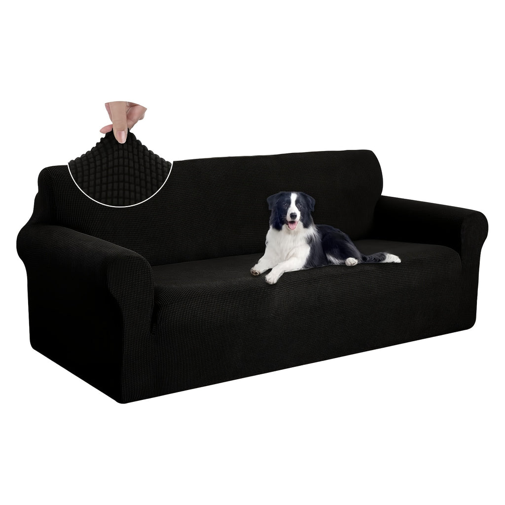 Housse de canapé extensible en polaire jacquard, vue d'ensemble