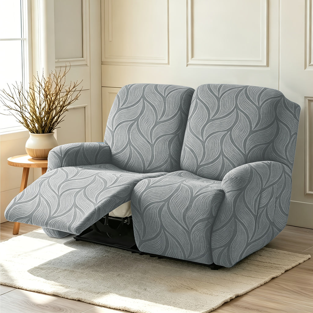 Housse de canapé extensible en polaire jacquard à motif feuillage, autre coloris
