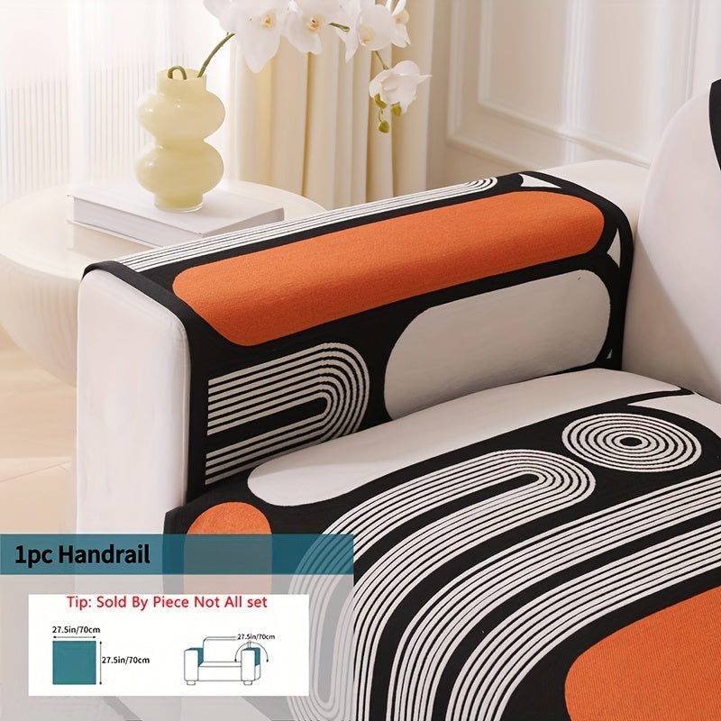 Housse de coussin en chenille jacquard à motif géométrique antidérapante