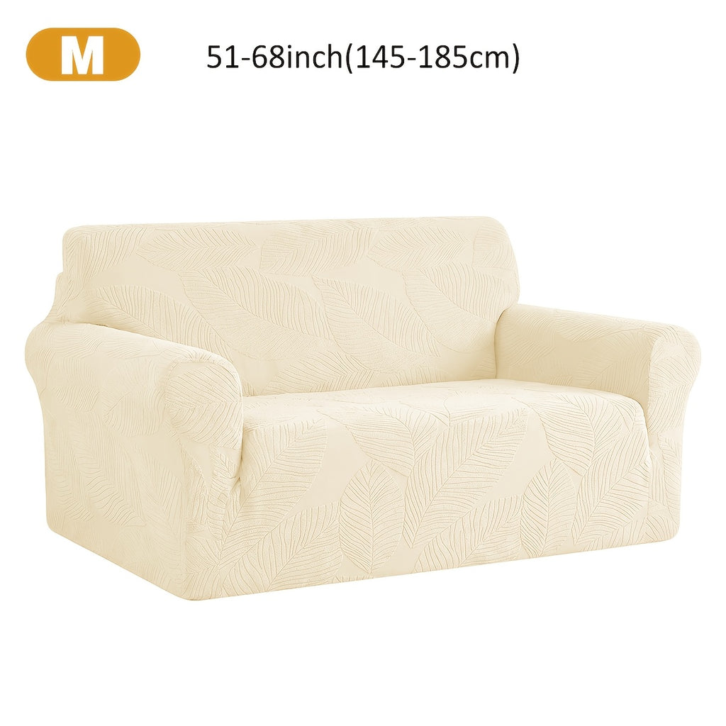 Housse de canapé extensible en polaire jacquard à motif feuillage, autre coloris