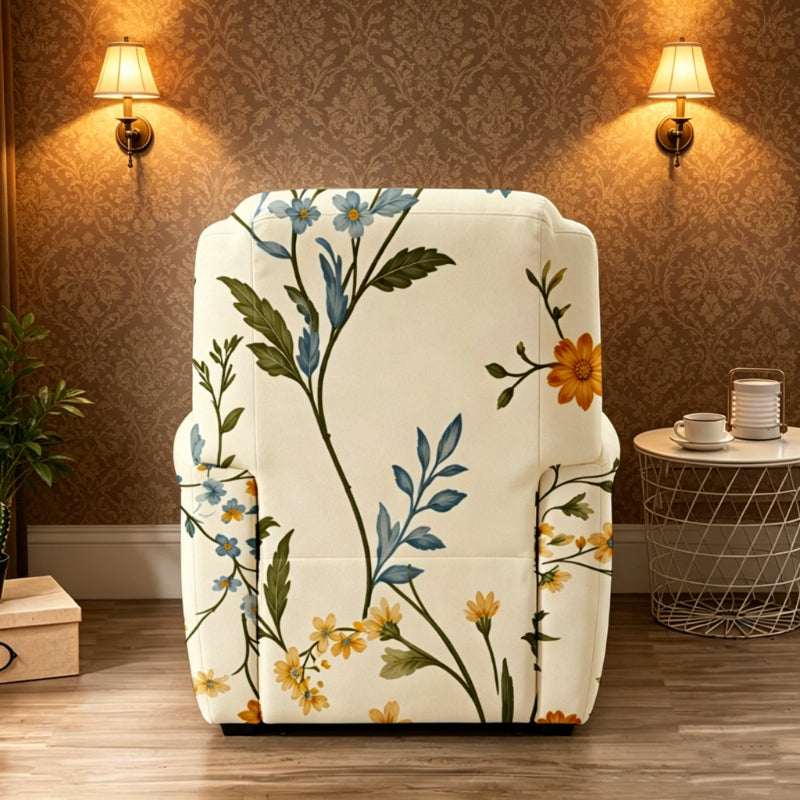 Housse de canapé légère extensible en fibre de lait imprimée antidérapante, tissu de 120 à 140 g/m²