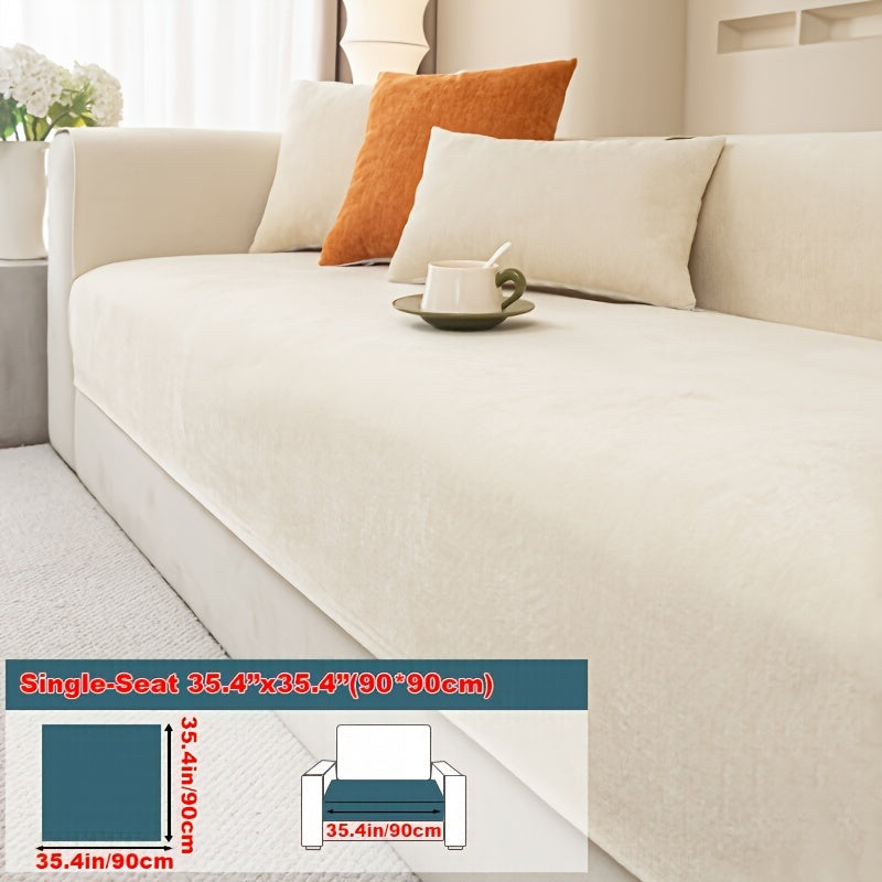 Housse de coussin épaisse en chenille antidérapante, autre coloris