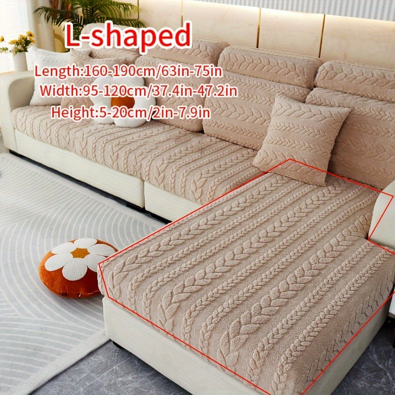 Housse de canapé extensible en velours jacquard antidérapante à housses, vue de dos