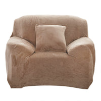 Housse de canapé épaisse extensible en peluche