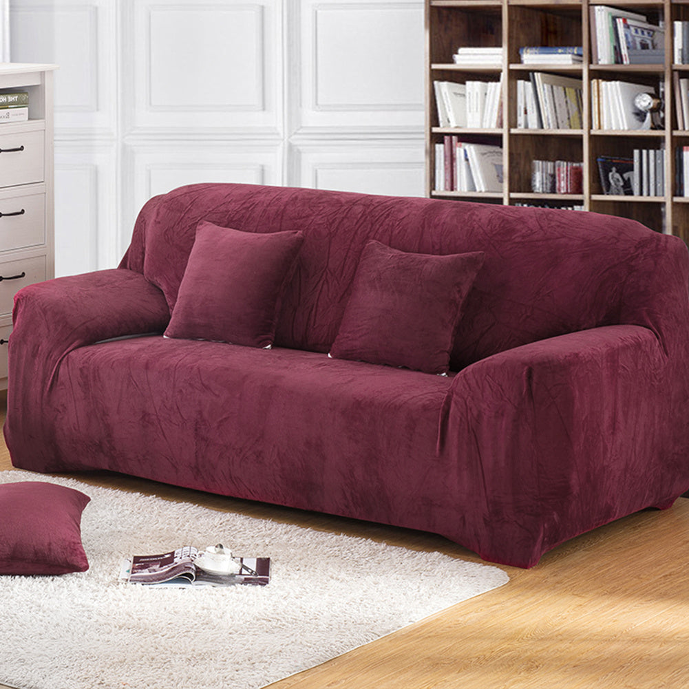 Housse de canapé épaisse extensible en peluche, autre coloris