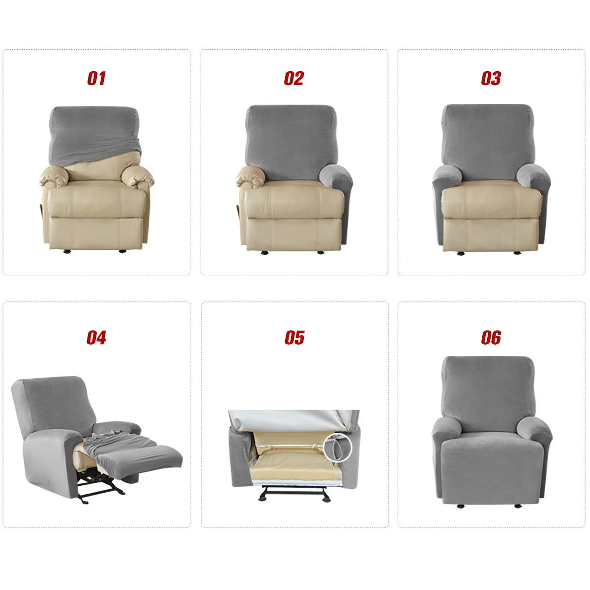 Housse de canapé extensible en velours côtelé jacquard pour fauteuil, vue d'ensemble