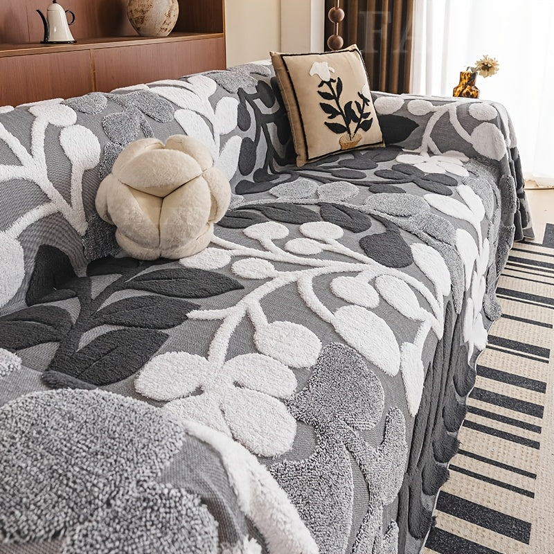 Housse de canapé en velours jacquard à motif bohème, vue d'ensemble