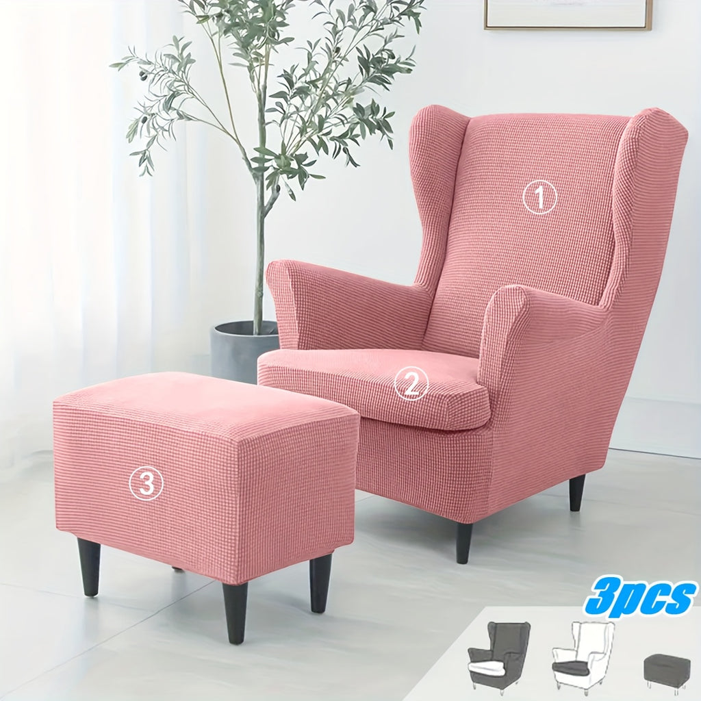 Housse de fauteuil extensible en polaire jacquard pour fauteuil, tissu de 180 à 200 g/m²