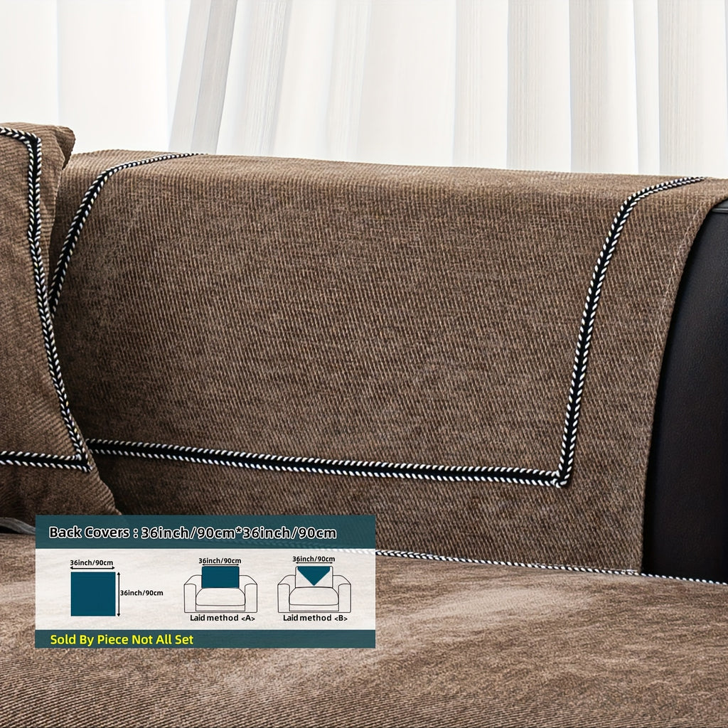 Housse de canapé en chenille matelassée antidérapante, tissu de 250 à 300 g/m²