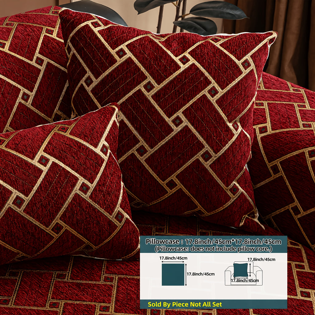 Housse de coussin en chenille antidérapante d'esprit bohème, vue de dos