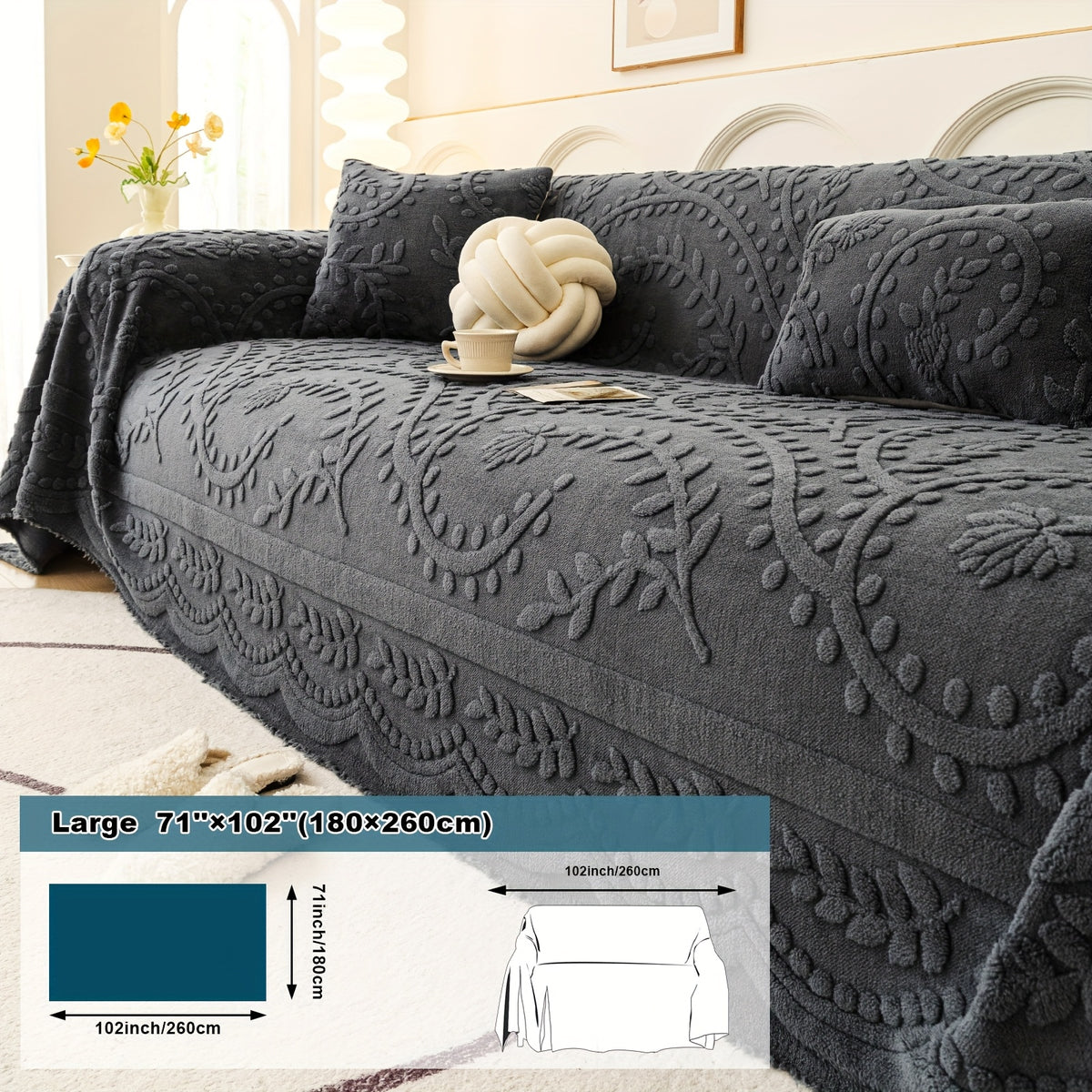 Housse de canapé épaisse en velours jacquard, autre coloris