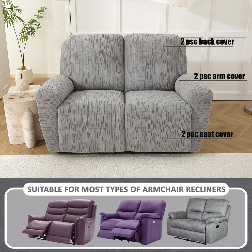 Housse de canapé extensible en polaire jacquard antidérapante à housses, mise en situation