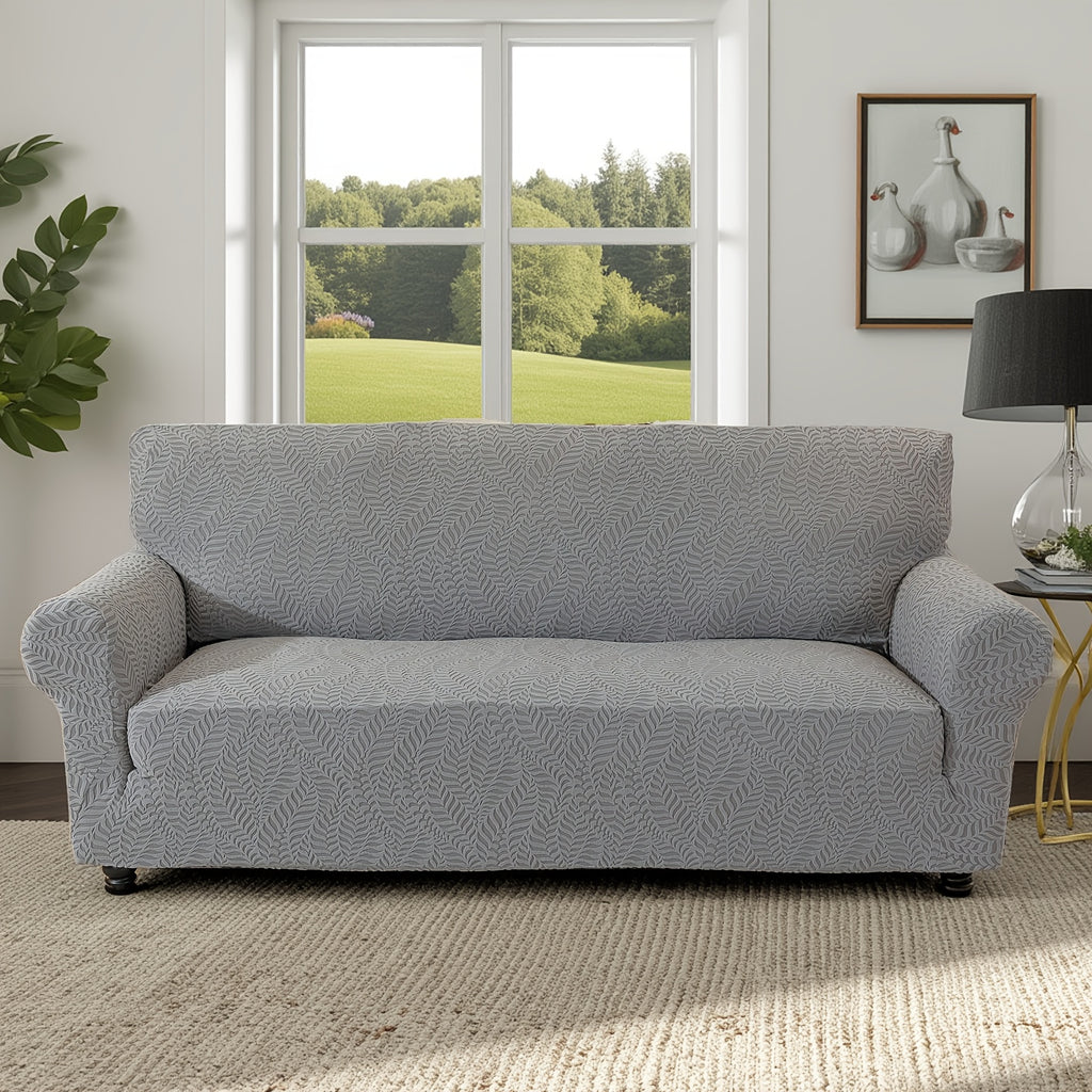 Housse de canapé extensible en polaire jacquard, vue de dos