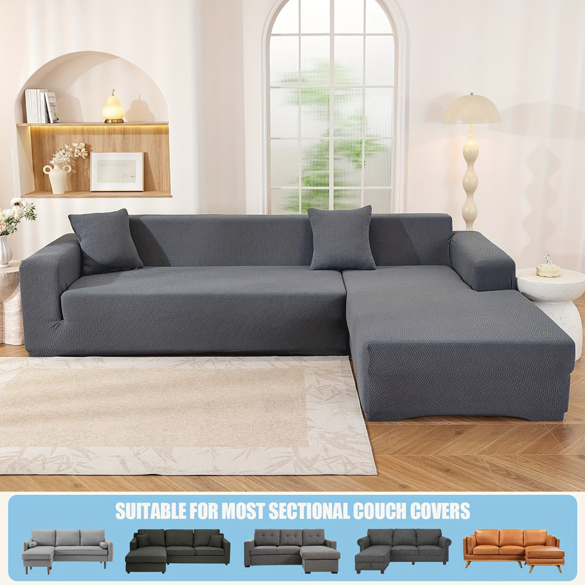 Housse de canapé extensible en polaire jacquard à housses séparées