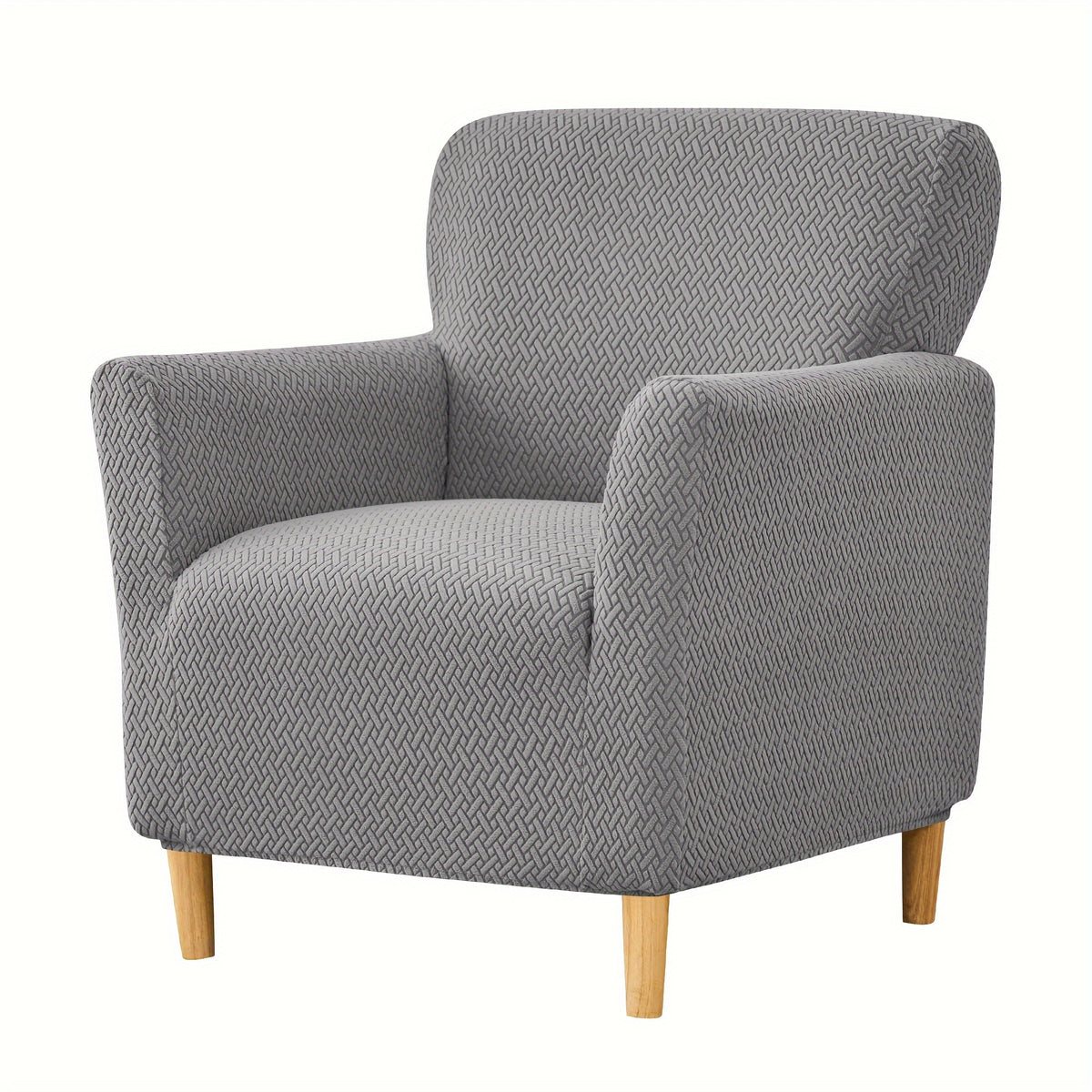 Housse de fauteuil extensible en polaire jacquard pour fauteuil, vue de dos