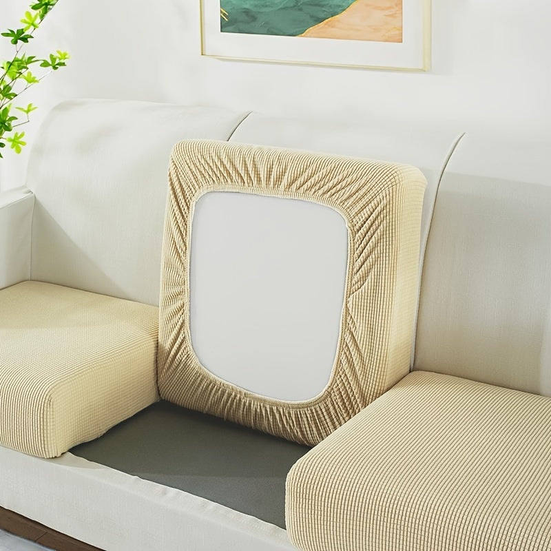 Housse de canapé épaisse extensible en polaire jacquard à housses séparées, gros plan sur le tissu