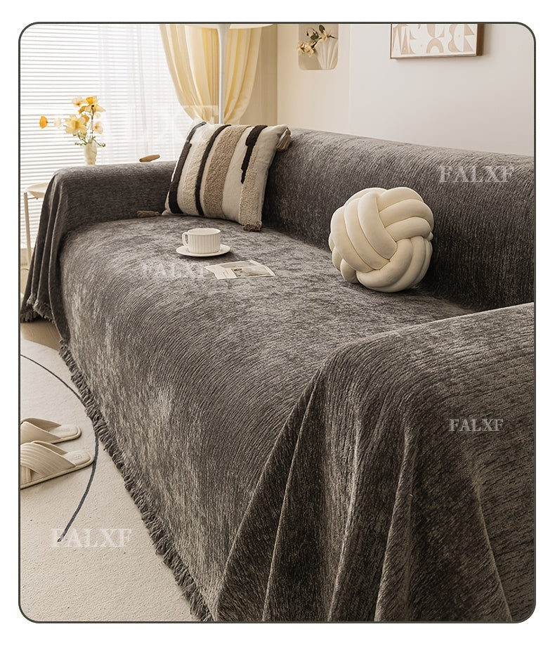 Housse de canapé en jacquard à rayures, vue d'ensemble