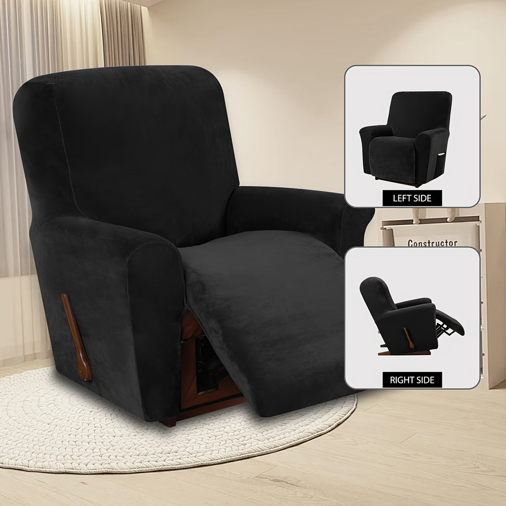 Housse de fauteuil épaisse extensible en velours, vue d'ensemble
