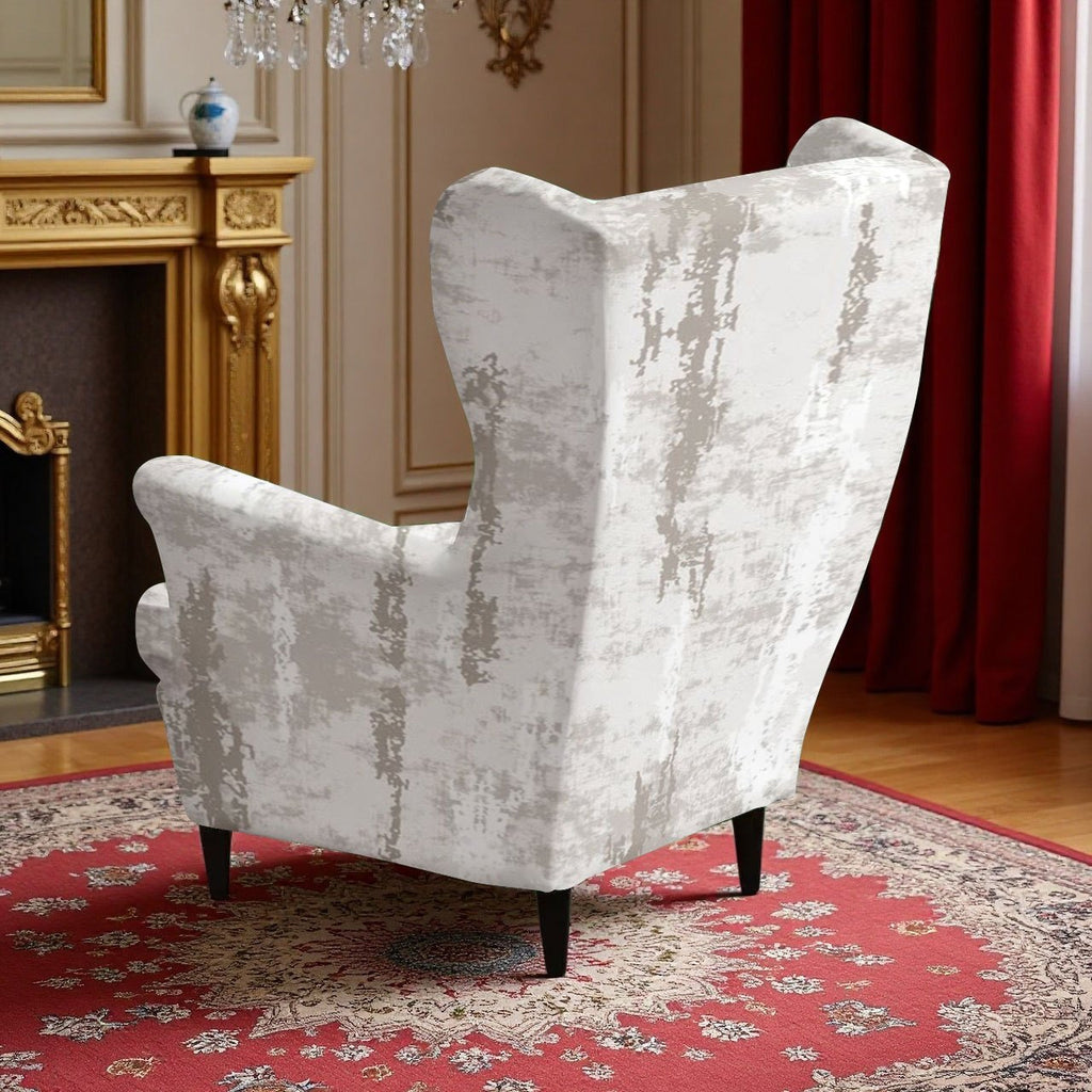 Housse de chaise extensible en fibre de lait imprimée à motif géométrique, tissu de 120 à 140 g/m²