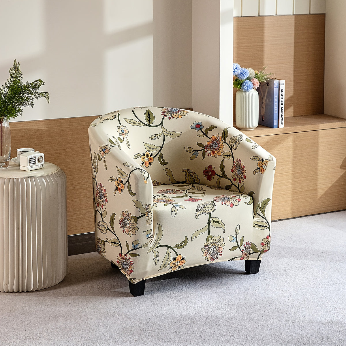 Housse de canapé extensible en fibre de lait imprimée d'esprit vintage, tissu de 160 à 180 g/m² Image