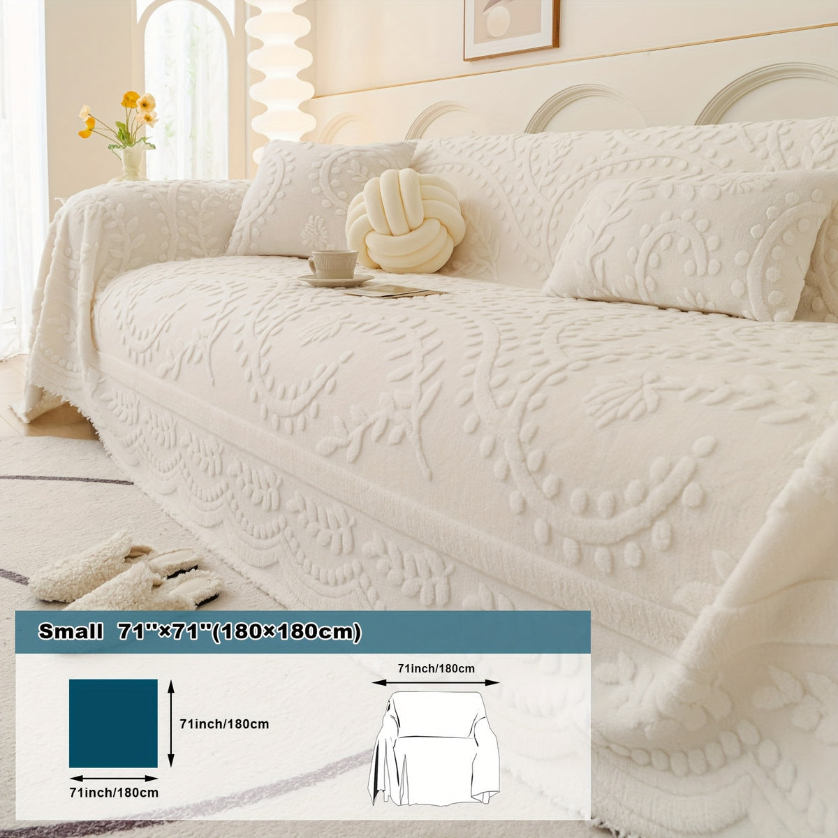 Housse de canapé épaisse en velours jacquard