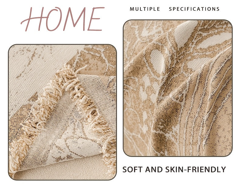 Housse de canapé épaisse en chenille jacquard d'esprit bohème, vue d'ensemble
