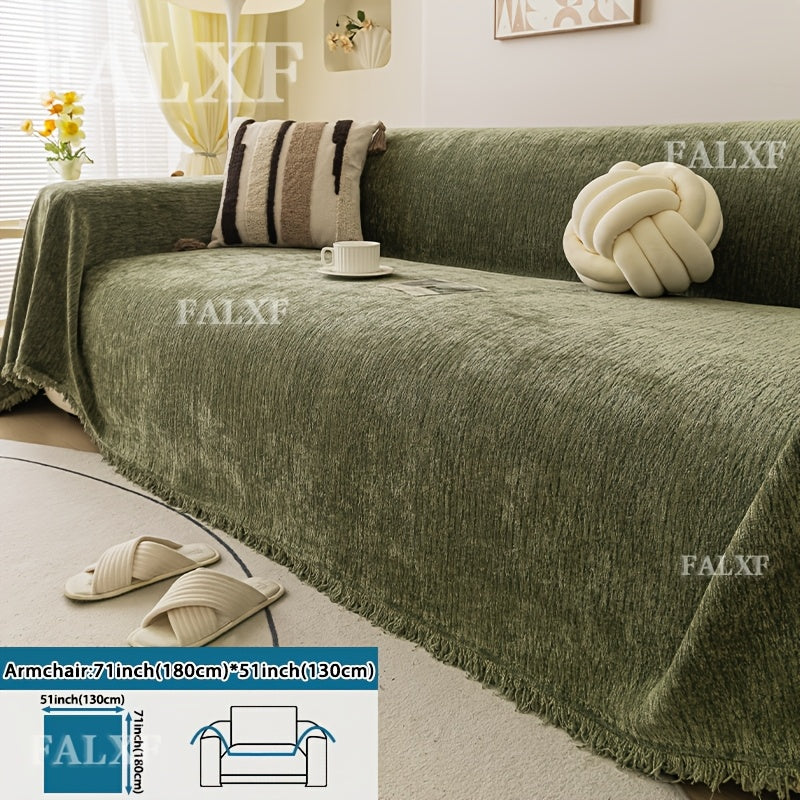 Housse de canapé en jacquard à rayures, détail de la finition