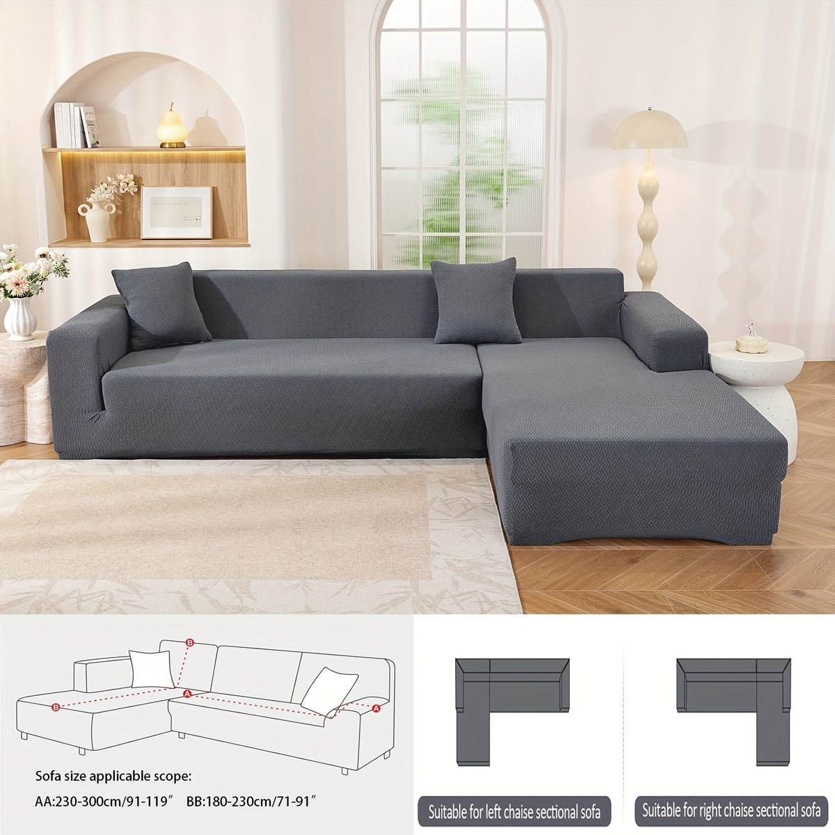 Housse de canapé extensible en polaire jacquard à housses séparées, gros plan sur le tissu