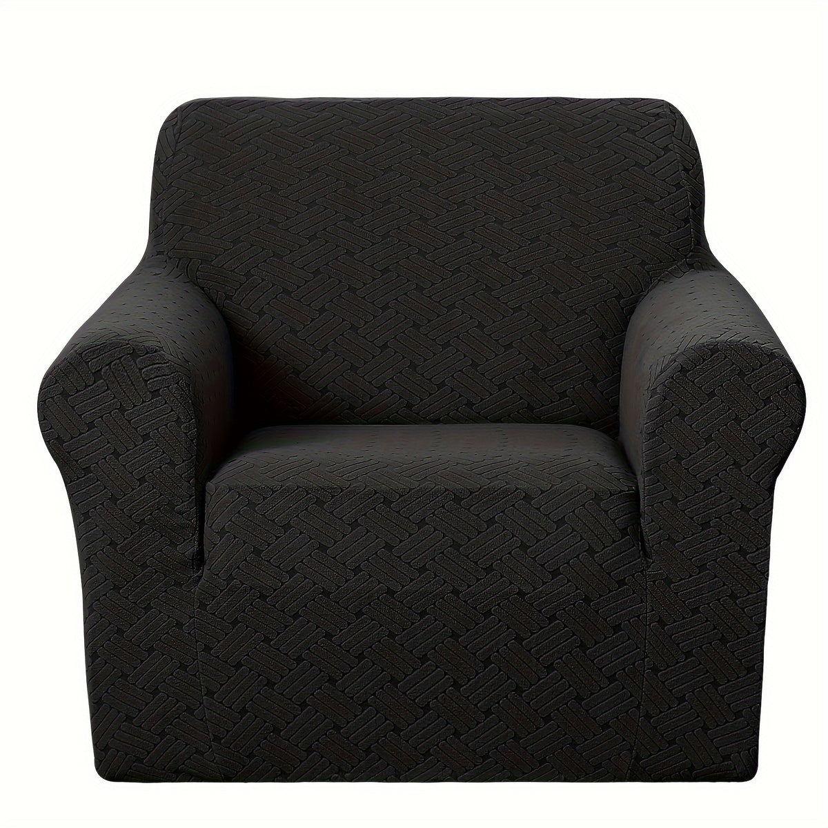 Housse de canapé épaisse extensible en polaire jacquard antidérapante, mise en situation