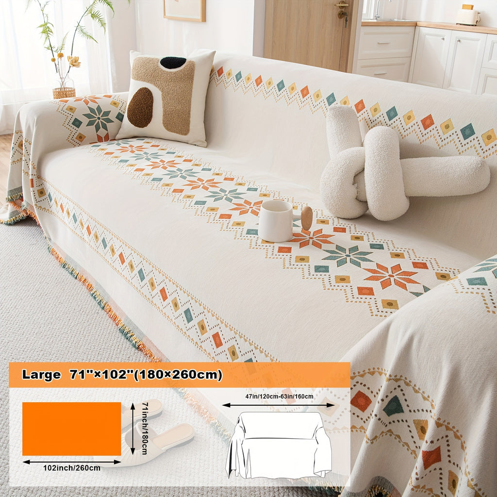 Housse de coussin en chenille jacquard, détail de la finition