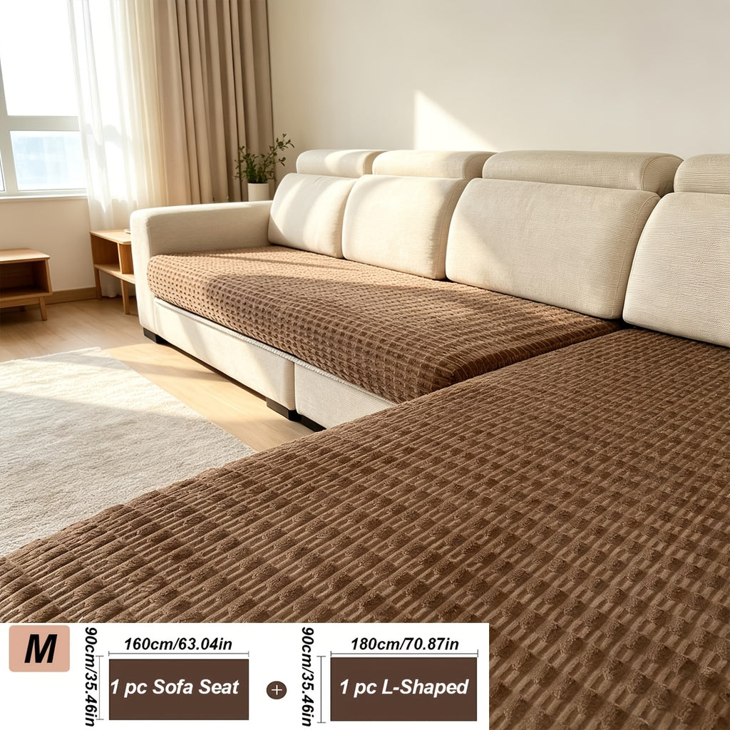 Housse de canapé en polyester à rayures au rendu glamour, autre coloris
