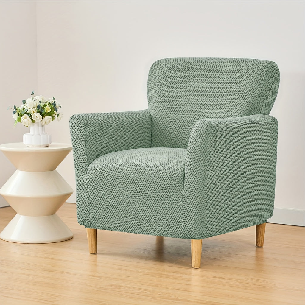 Housse de fauteuil extensible en polaire jacquard en T, autre coloris