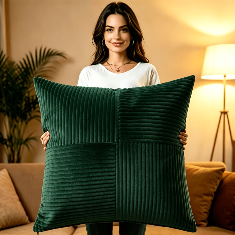 Housse de coussin en polyester à fermeture éclair, mise en situation