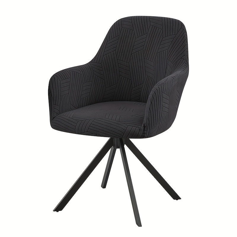 Housse de chaise extensible en polaire jacquard, mise en situation