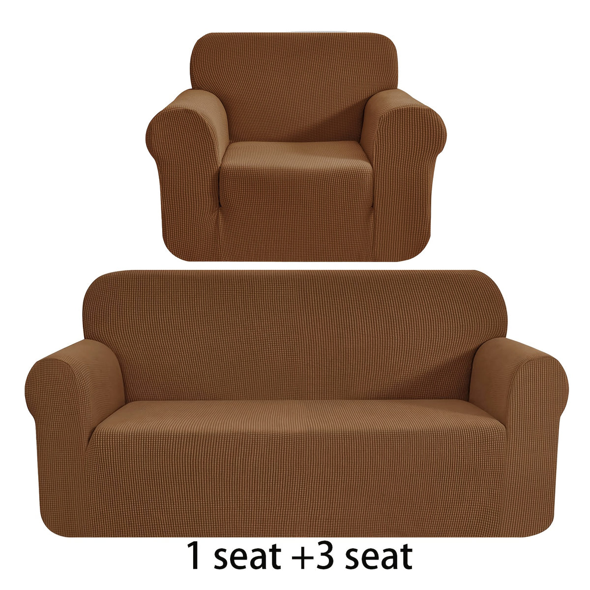 Housse de canapé extensible en polaire jacquard anti-griffes, vue d'ensemble