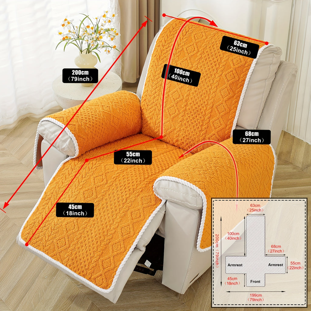 Housse de canapé en velours jacquard pour fauteuil, mise en situation