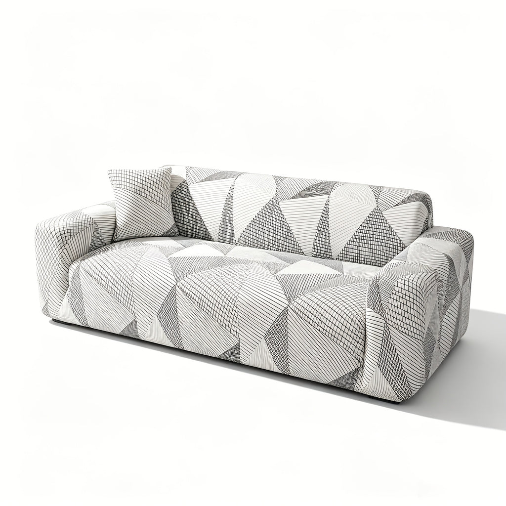 Housse de canapé extensible en fibre de lait imprimée à motif bohème, tissu de 160 à 180 g/m²