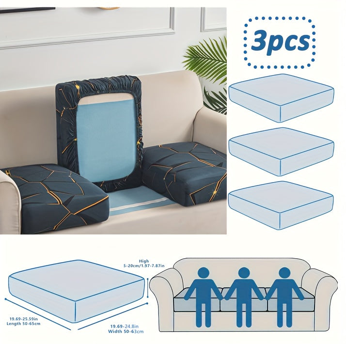 Housse de canapé extensible en fibre de lait à motif géométrique pour canapé, détail de la finition